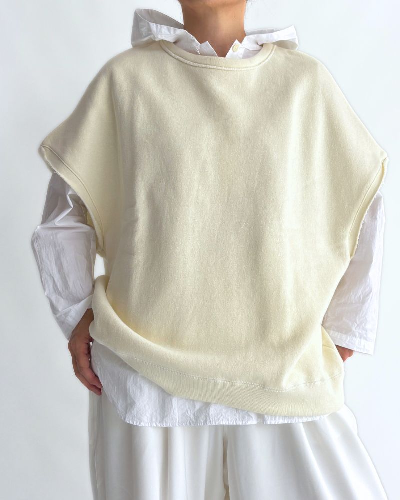 スウェットベスト White