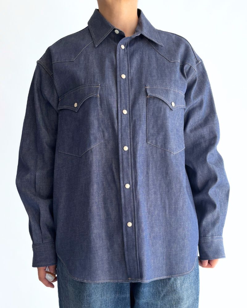 BRENDA-DENIM ウエスタンシャツ Blue