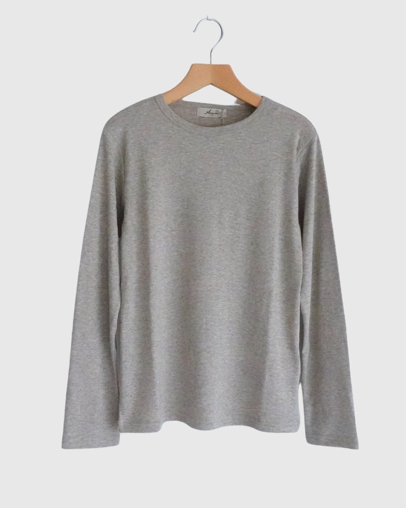 コットンヤク クルーネックカットソー 1200644 A Greige｜ichi Antiquites｜miel