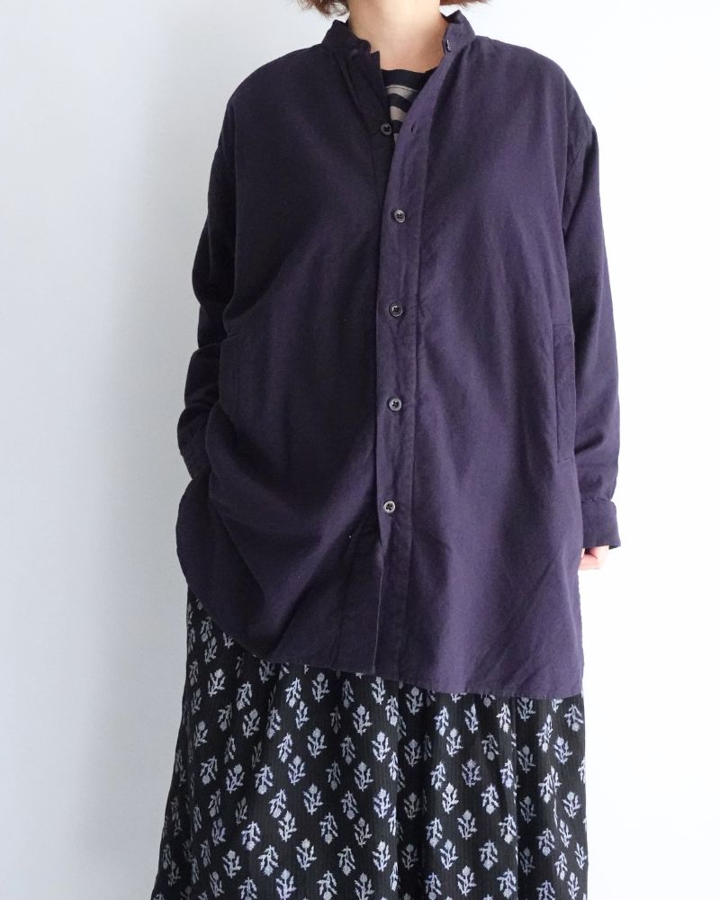 STAND COLLAR SHIRT Marine