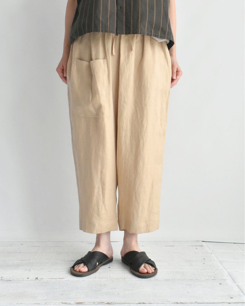 アシメポケットベイカーパンツ（LINEN） Beige