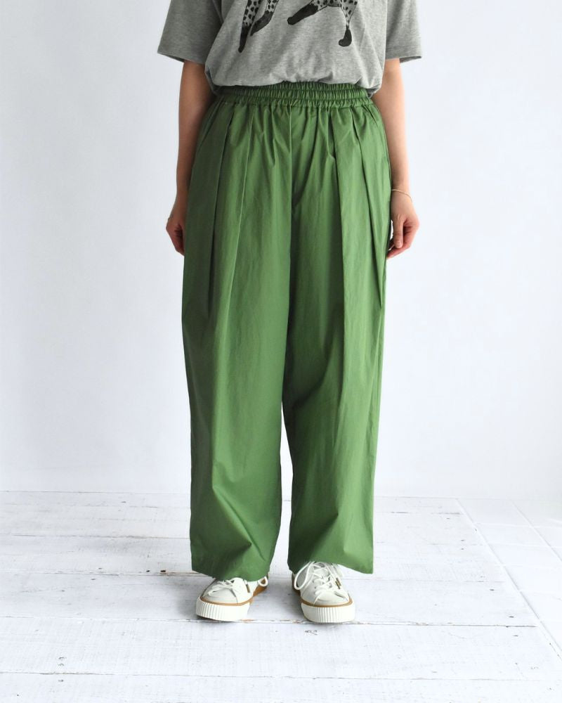 HAKAMA-POPLIN タックイージーパンツ Green