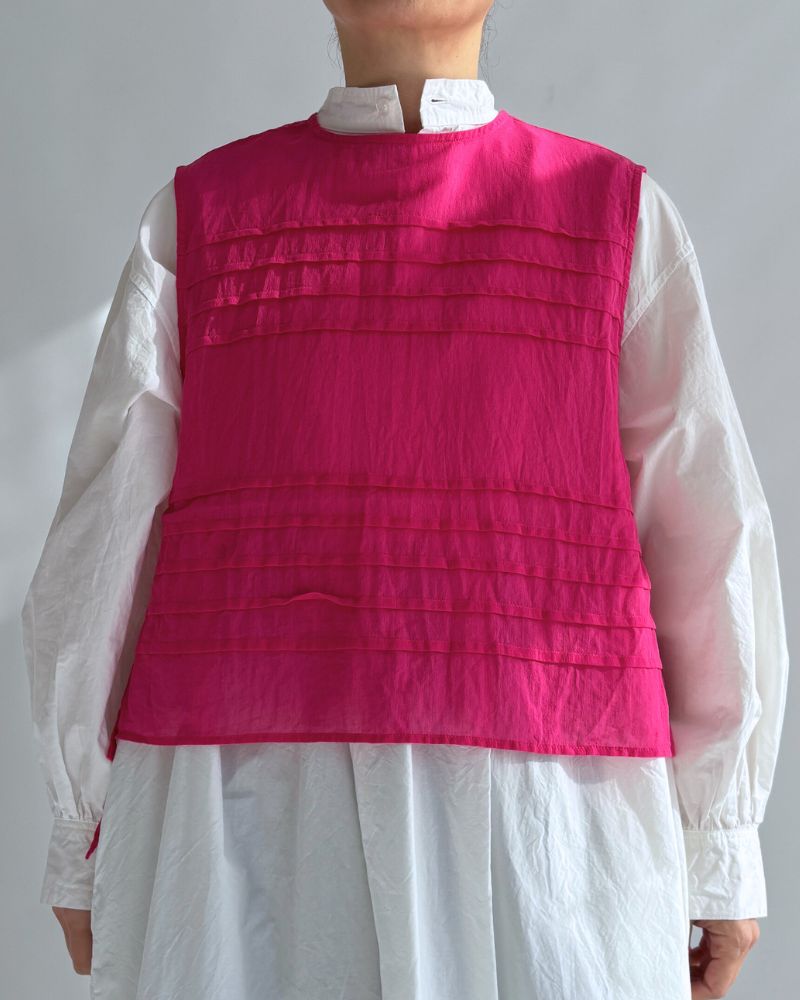 ボイル スリーブレスタックブラウス Pink