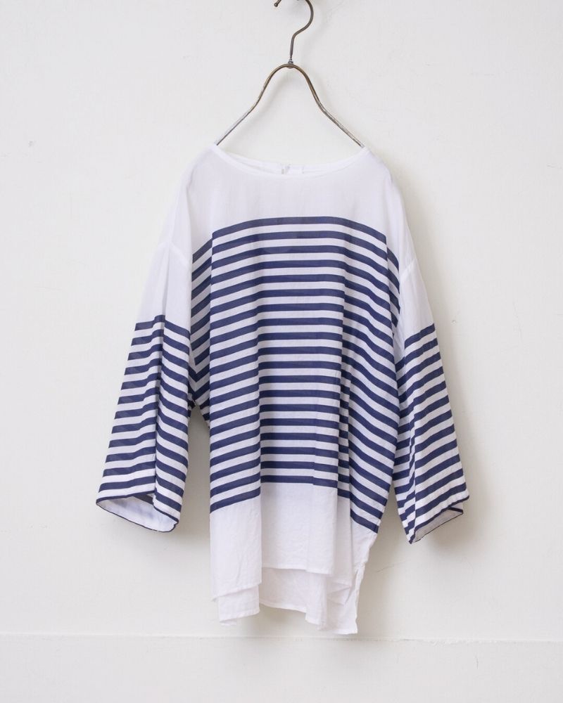 【予約】MS/F LA471 バスクボーダーショートスリーブブラウス（5月中旬 - 5月末）