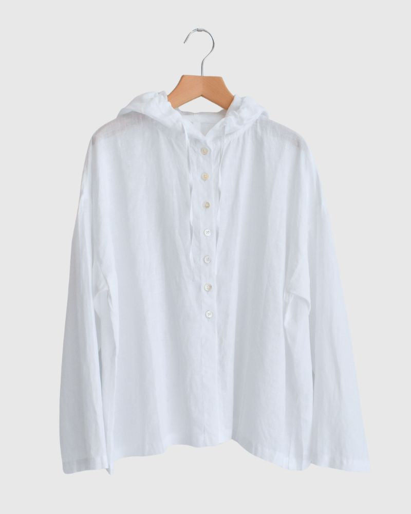 フーディシャツ（LINEN） White