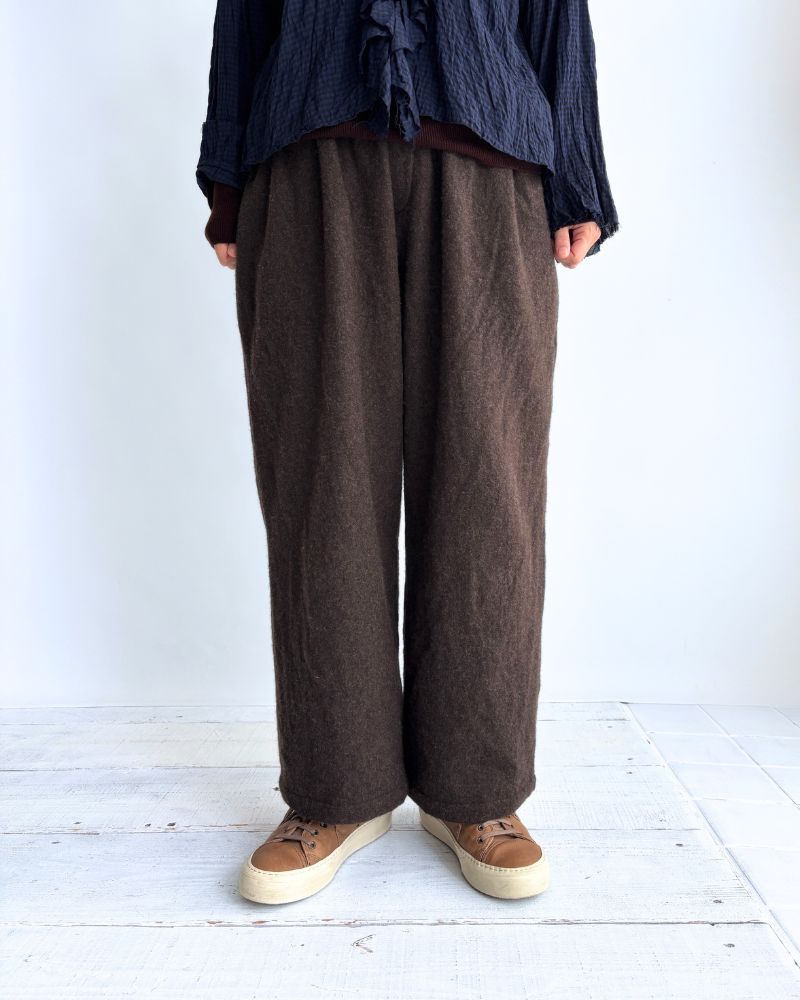 ウールタックパンツ Brown