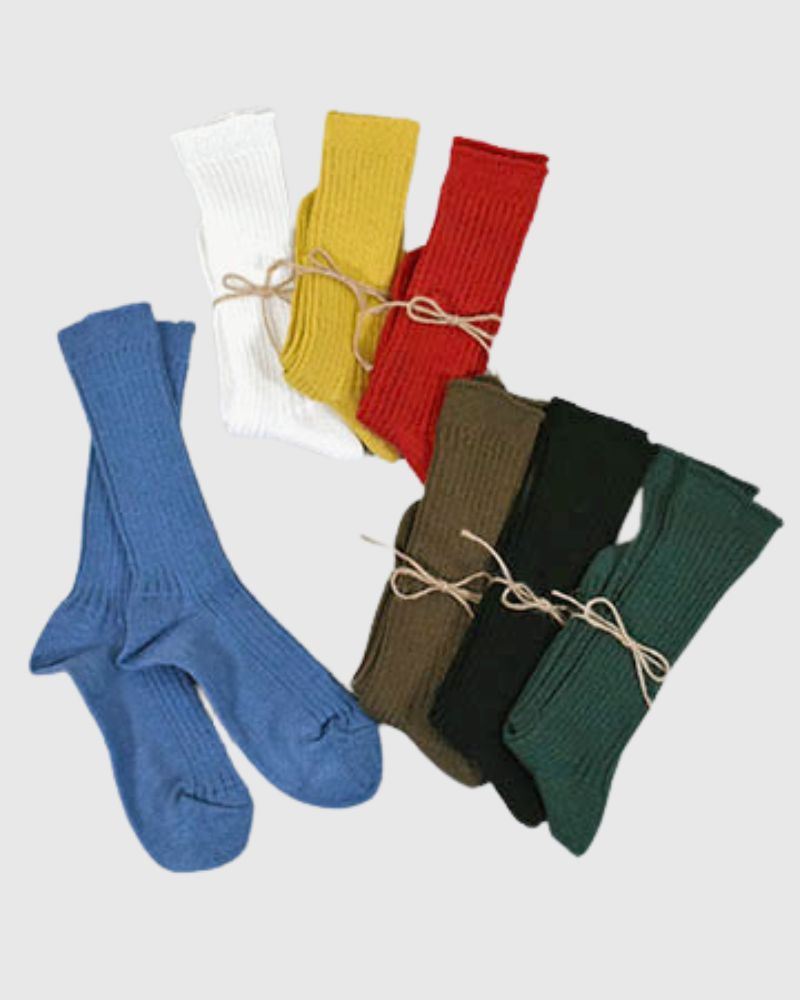 L019 Linen Color Rib Socks