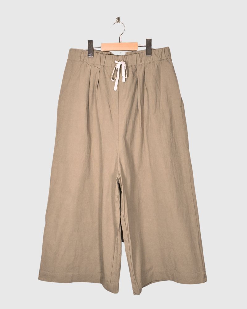 WEATHER COTTON SIN ROOMY PANTS Beige