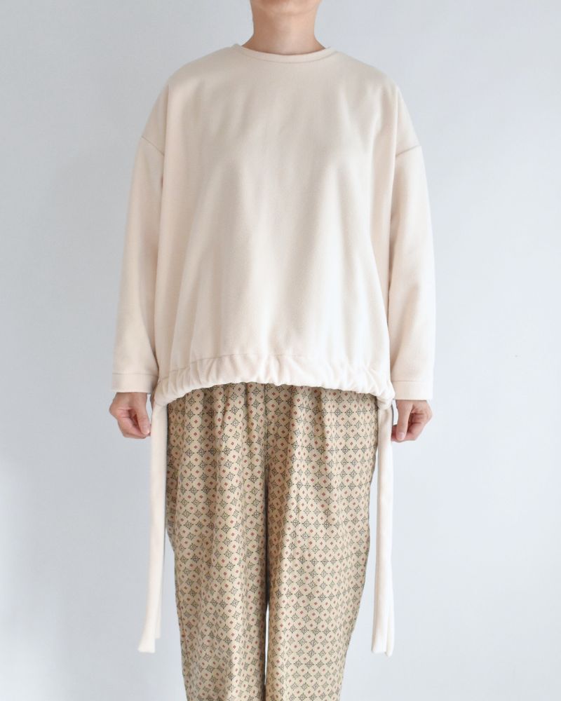 フリース ヘムリボンプルオーバー Milk