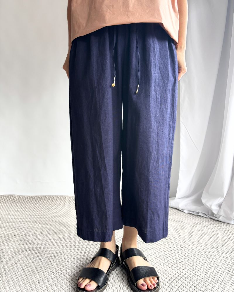 コットンリネン イージーパンツ Navy