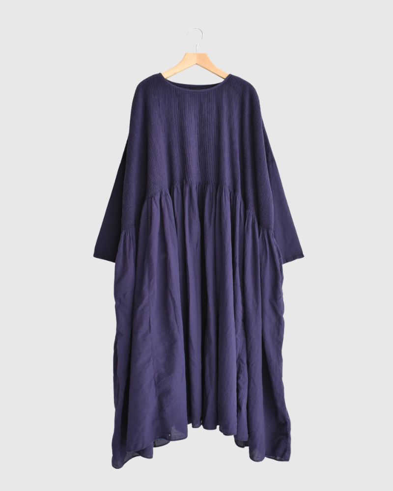 MINI PINTUCK PULLOVER DRESS Purple