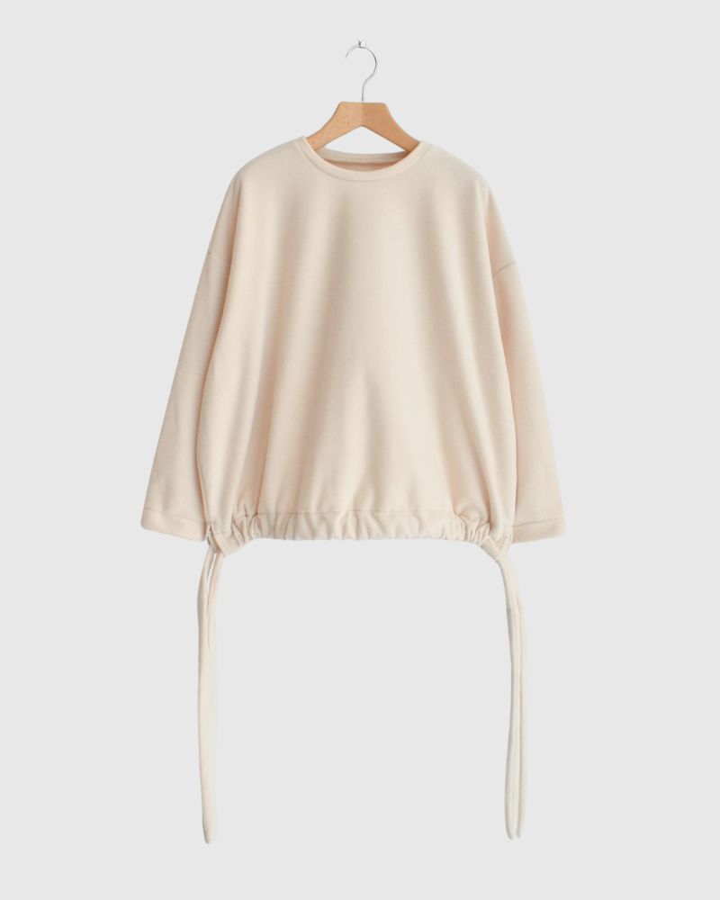 フリース ヘムリボンプルオーバー Milk