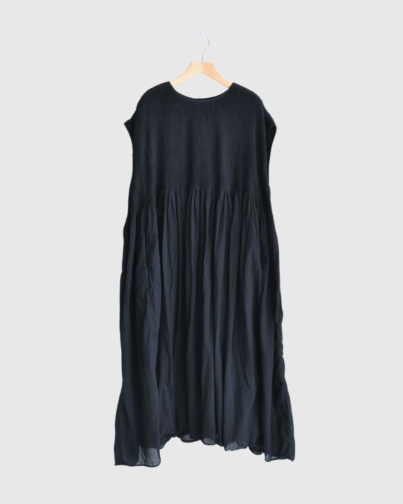 CREW-NECK F/SL DRESS WITH PINTUCK Marine