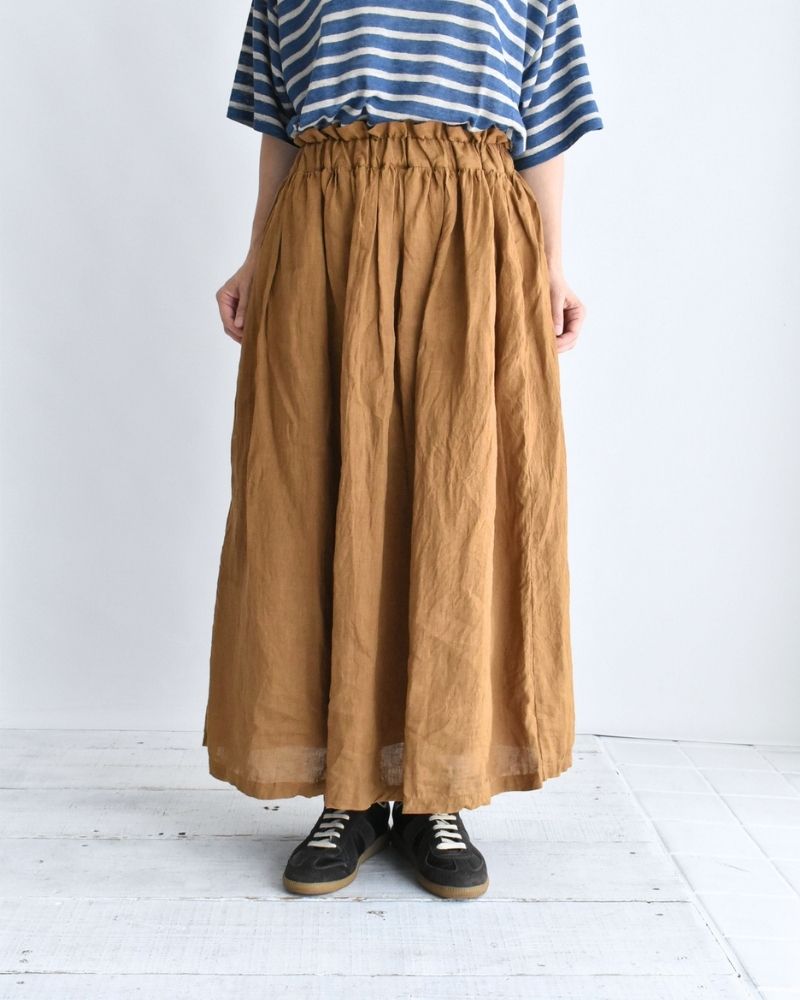 フレンチリネン スカート Camel