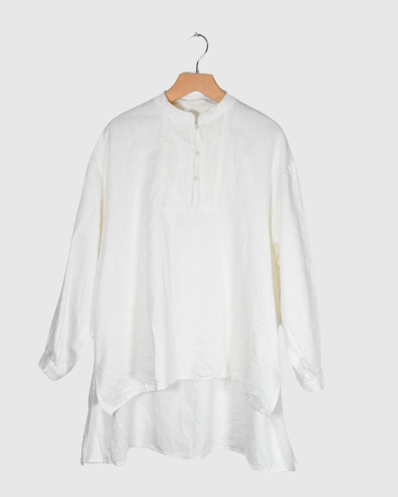 ANTIQUE PIN TUCK PULL SHIRT WhiteDenim