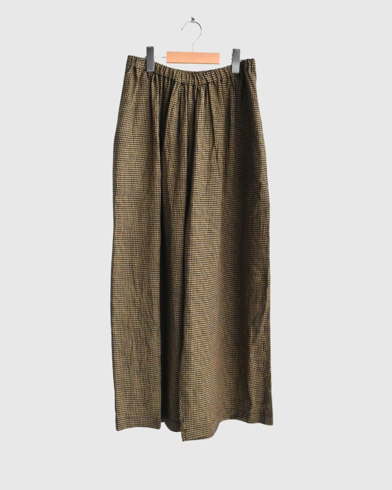 ワイドコクーン ギャザーパンツ Camel/Black