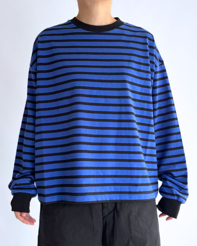 taco cotton ボーダーL/S RoyalNavy/Black