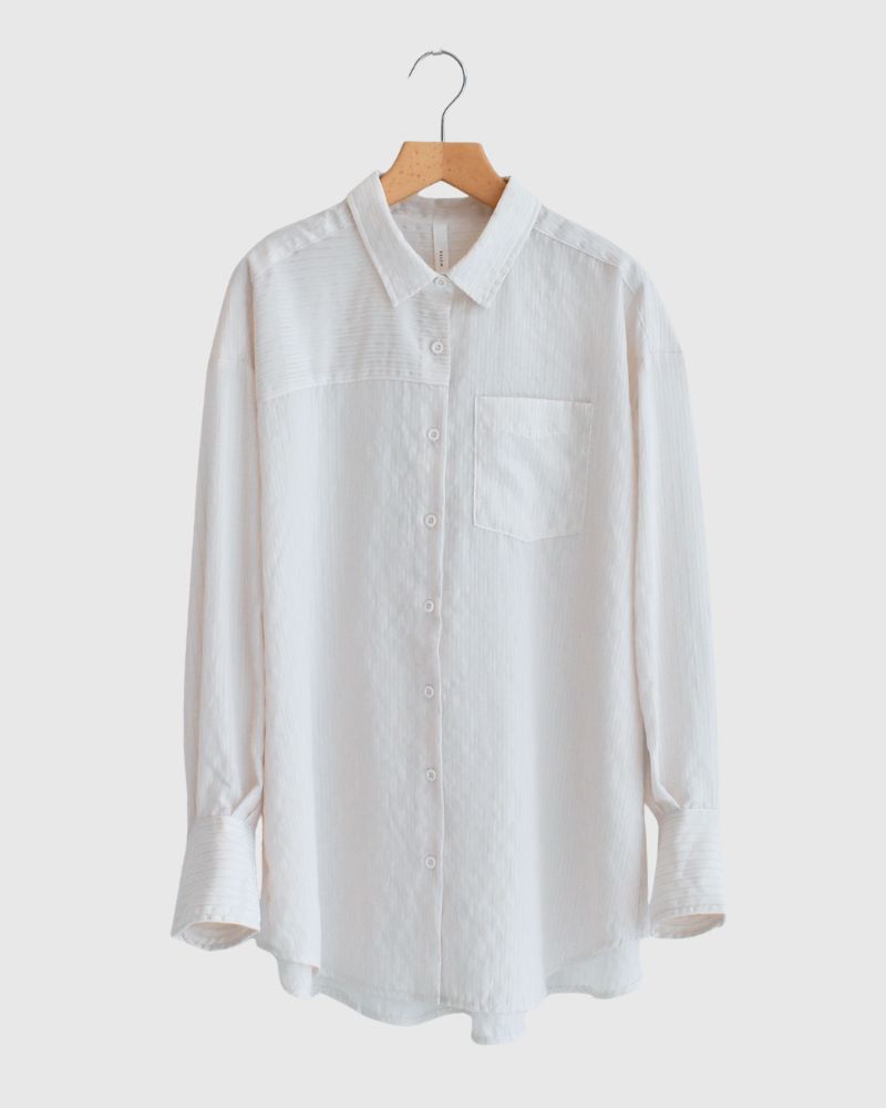 シアーストライプシャツ 'TESSA' OffWhite