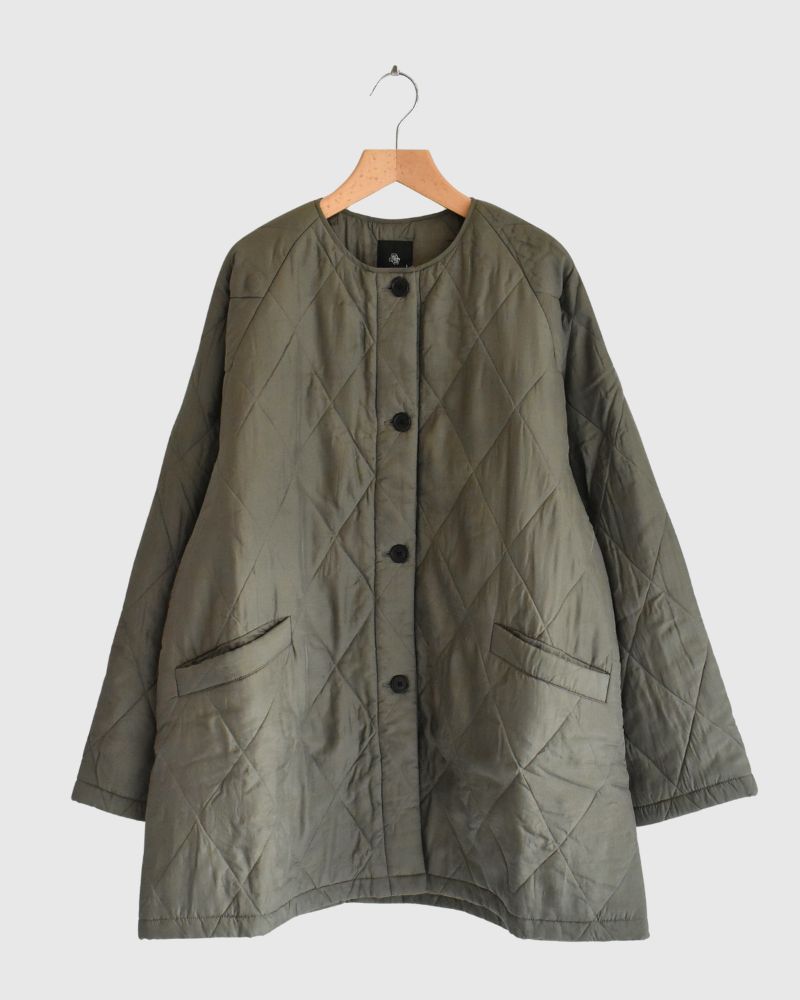 FRONT BUTTON SHORT COAT Olive