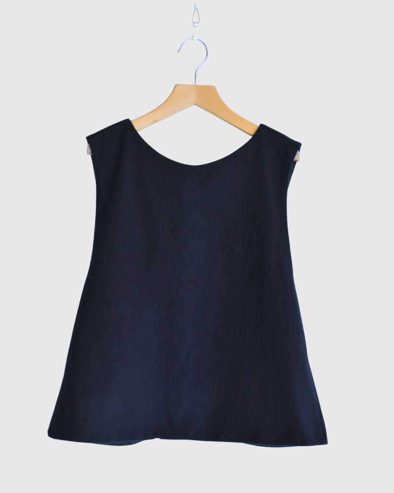 フラノウール クロスベスト Navy