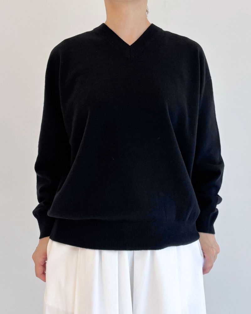 GINNY Vネックニットプルオーバー Black
