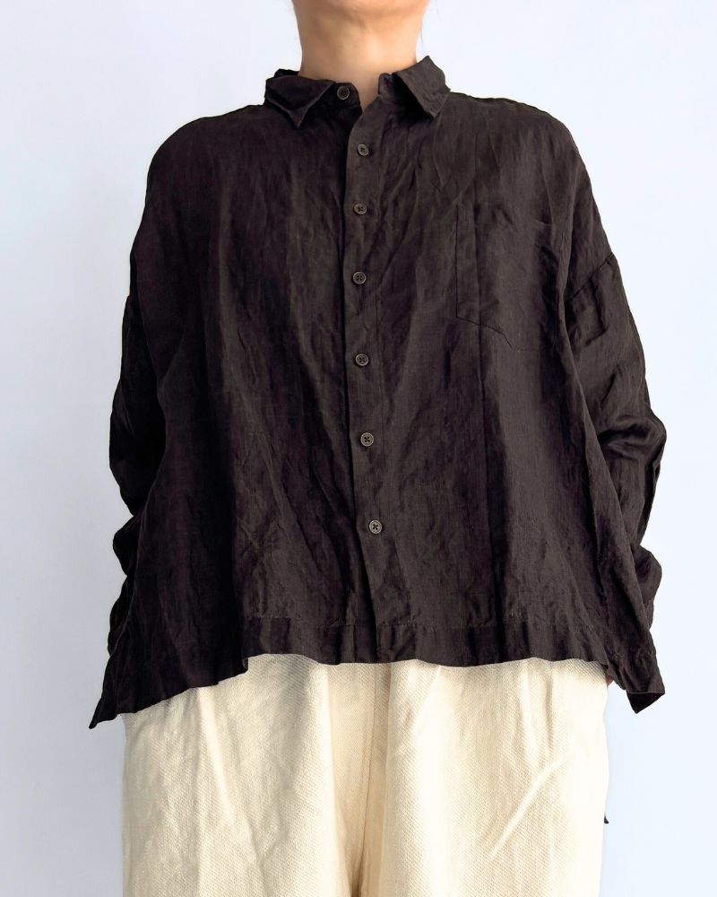 手織りリネン6060 スクエアシャツ｜GUPTIHA ベルギーリネン