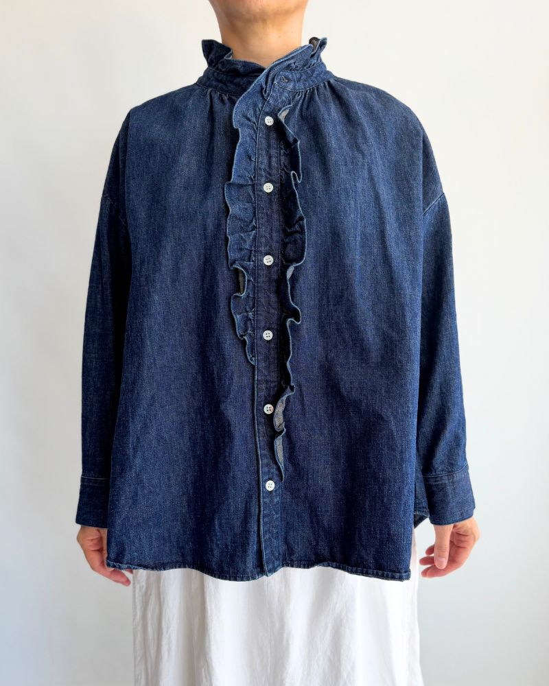 【予約】 F/W LA 518 オーディナリーデニムフリルブラウス（9月末 - 10月初旬）