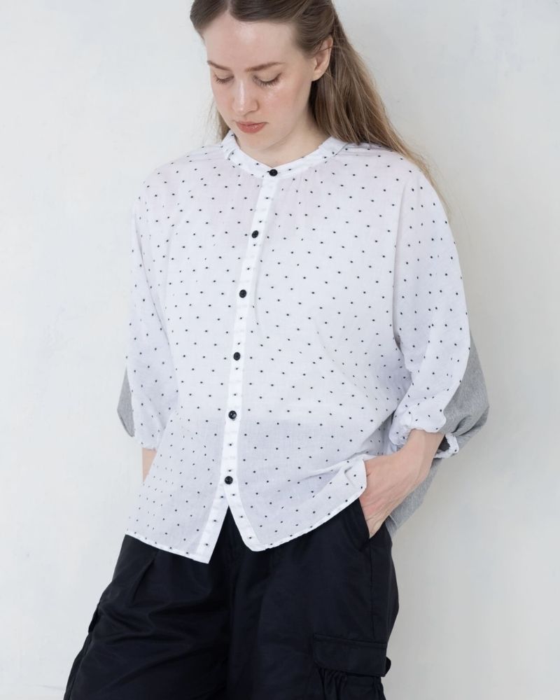 【予約】S/S TT189 カットボイルと杢カットソーのコンビシャツ（2月）