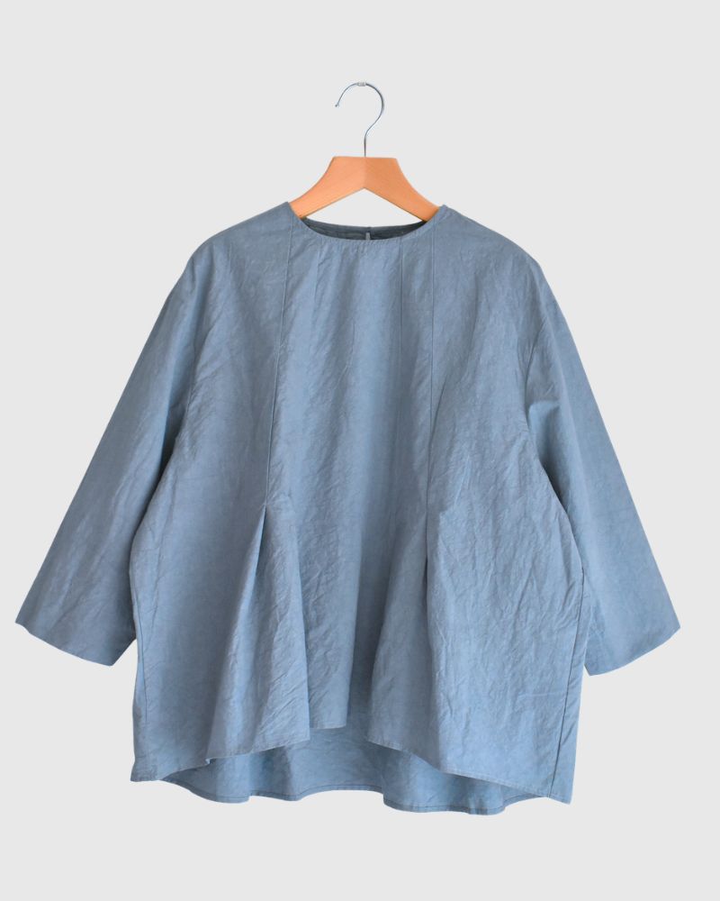 タックブラウス GrayishBlue