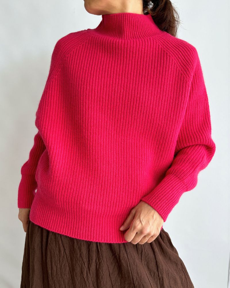 JAPAN RIDGE KNITTING PULLOVER Pink