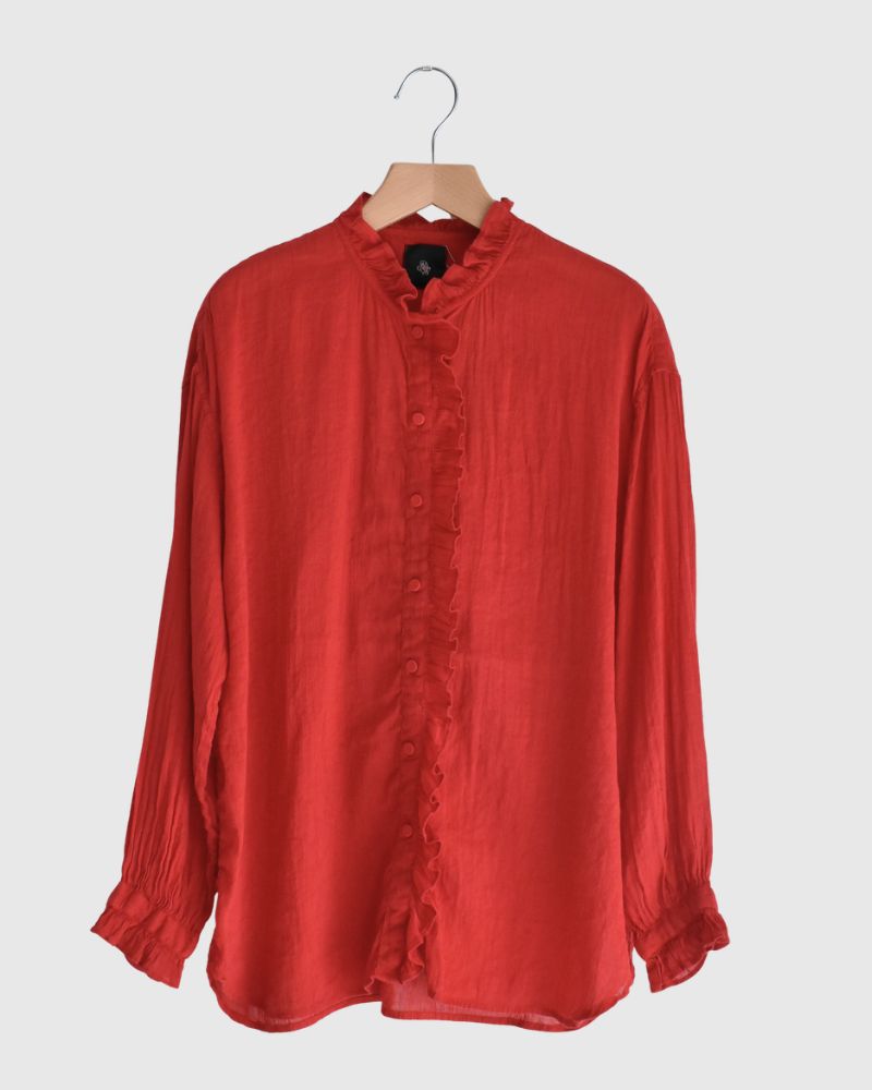 FRILL COLLAR SHIRTS DeepRed