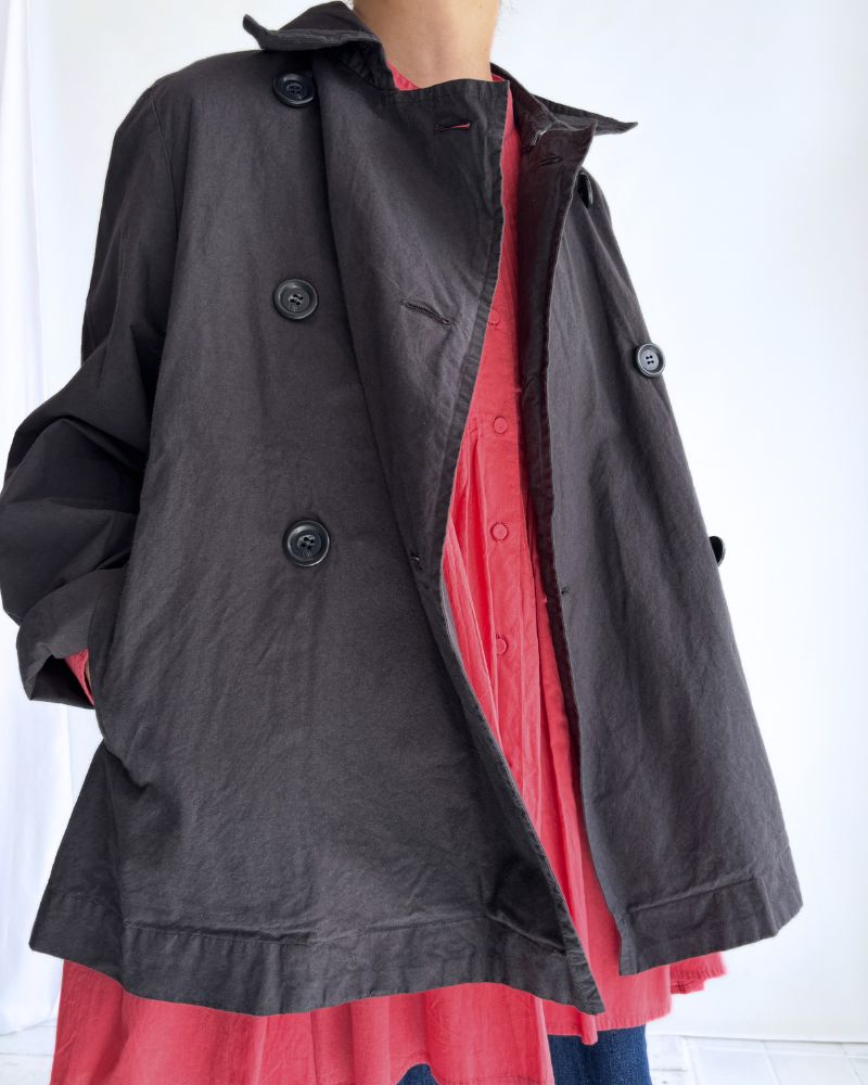 ダブルボタンショートコート CharcoalGray