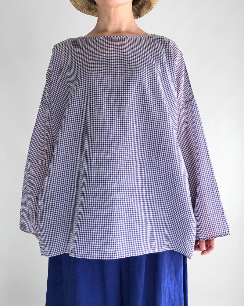 DROP SHOULDER SMOCK OffWhite/Purple