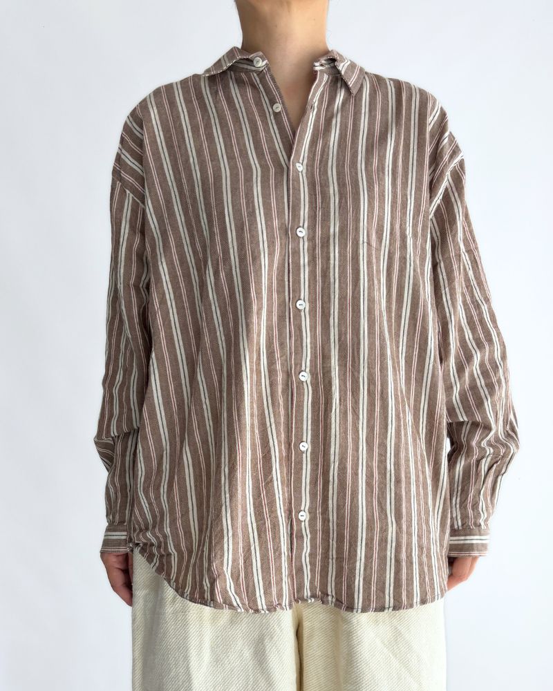 ベンガルストライプシャツ Brown