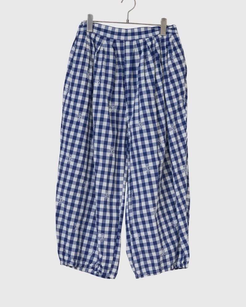 【予約】S/S G1148 ORIGINAL EMBROIDERY LACE GINGHAM ameri PANTS（1月末 – 2月初旬）