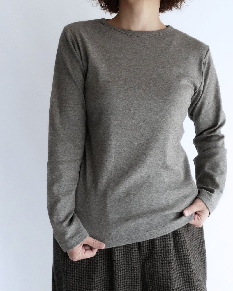コットンヤク クルーネックカットソー 1200644 B Gray｜ichi Antiquites｜miel