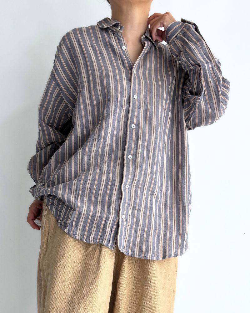 ベンガルストライプシャツ GrayBlue