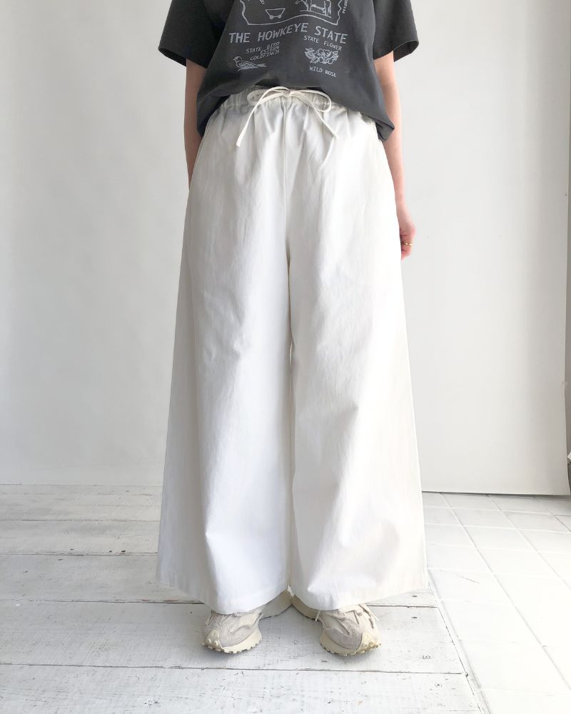 サイドシームレスワイドパンツ White