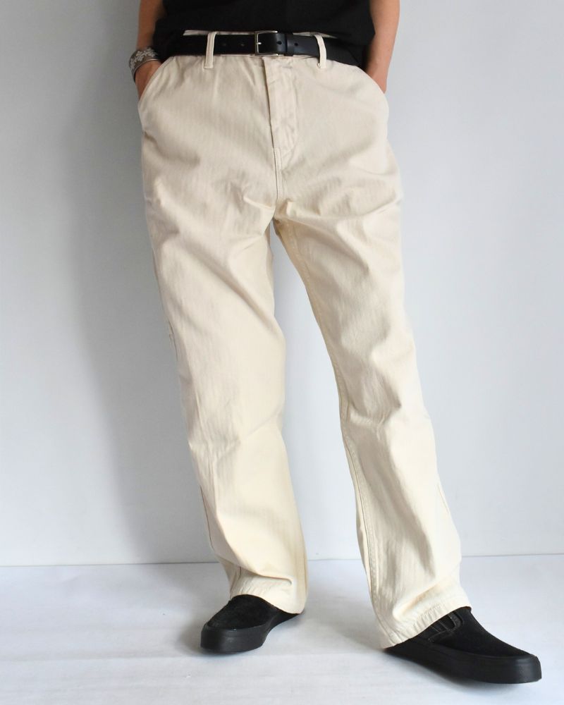 【sale】HERRINGBONE GARMENT DYE PT Ivory