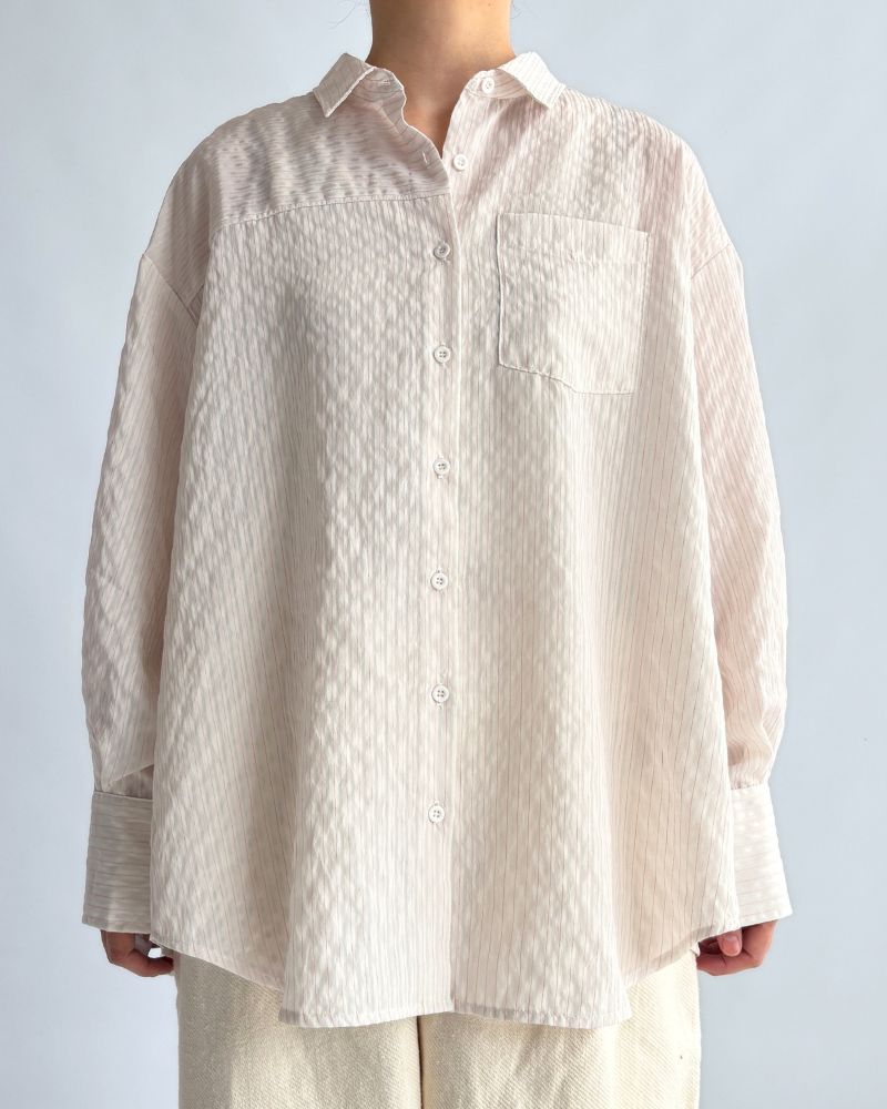 シアーストライプシャツ 'TESSA' OffWhite