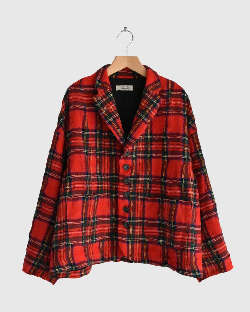 コットンウール タータンチェックジャケット Red