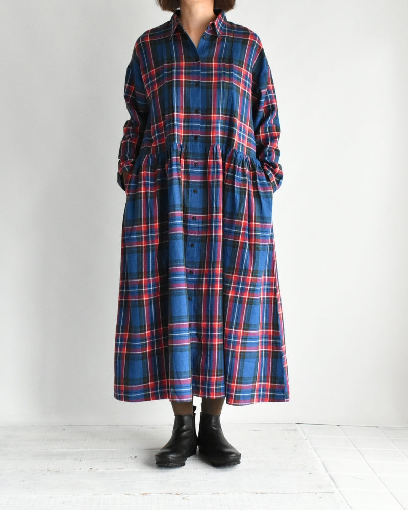 インディゴタータン ファンデーションシャツドレス Indigo