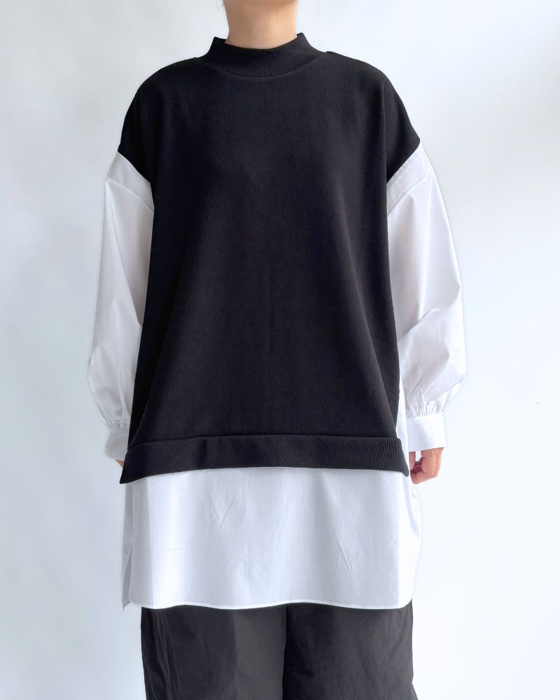 ニットコンビトップス 'JOHA' Black