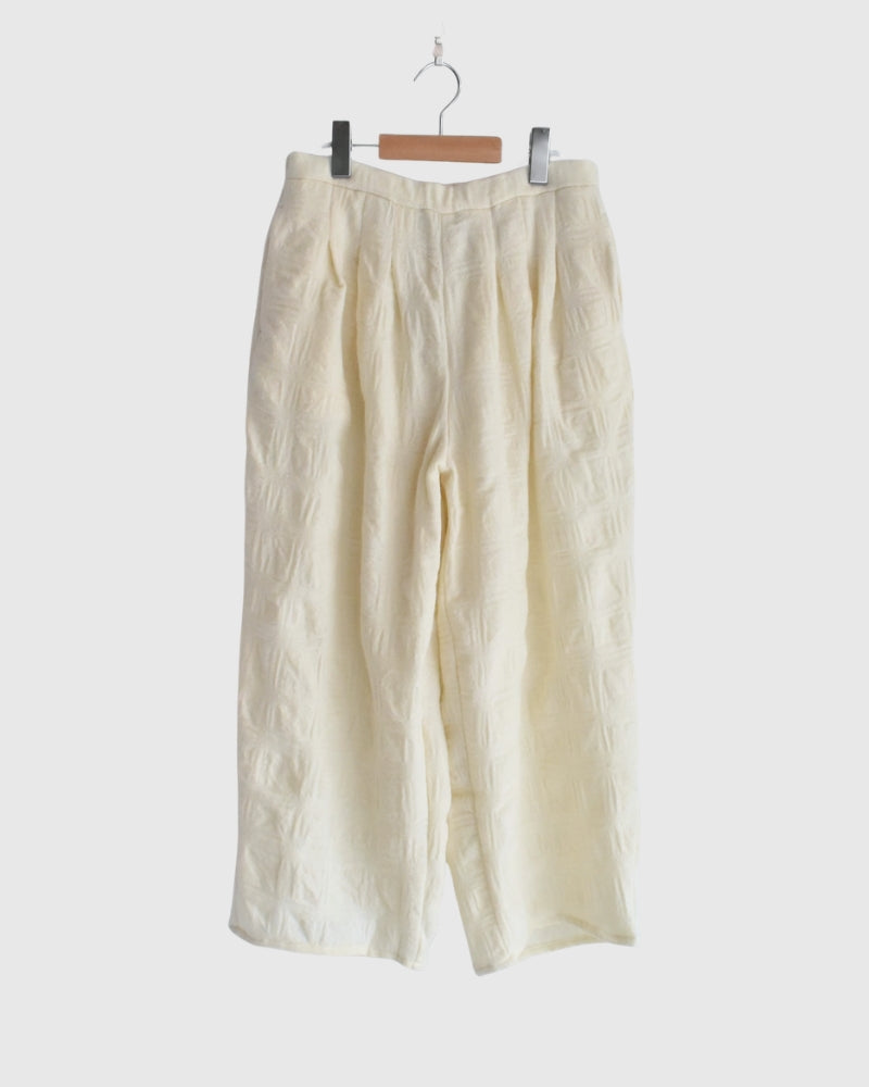 ウールチェックパンツ Ivory