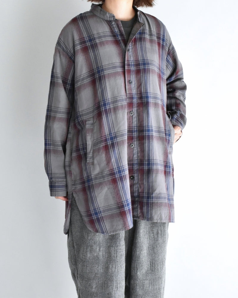 STAND COLLAR SHIRT Blue