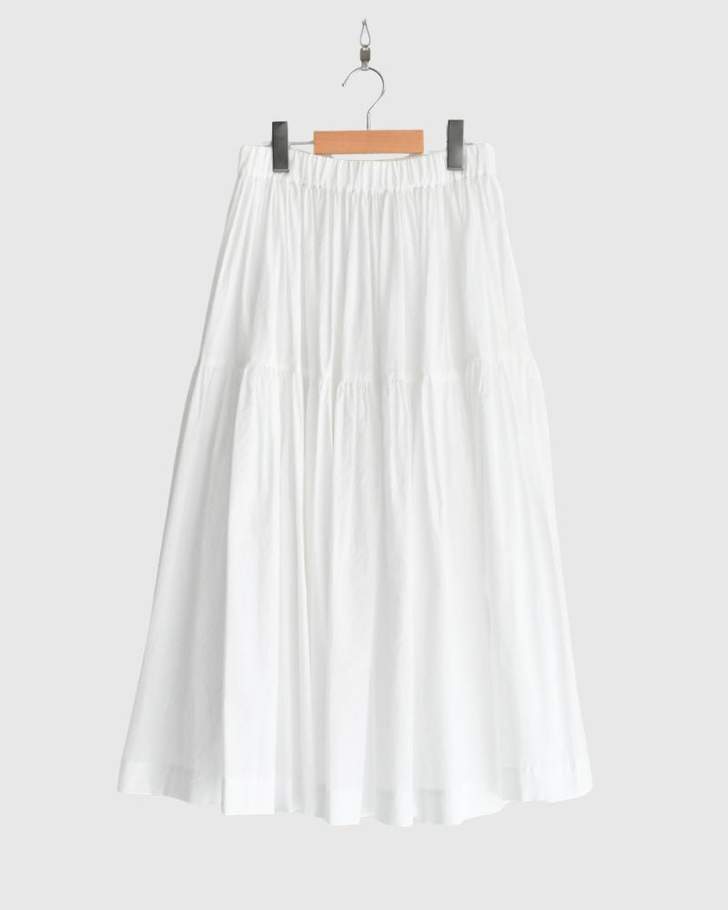 ティアードギャザースカート（COTTON） White