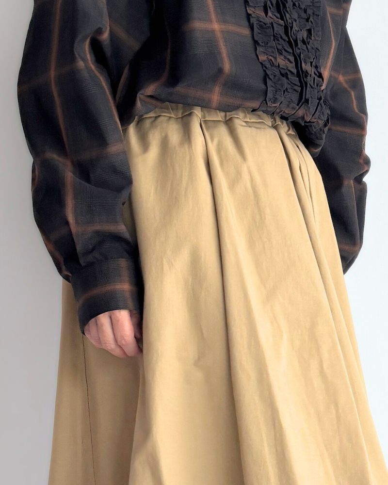 DOLLY-TWILL タックスカート Beige