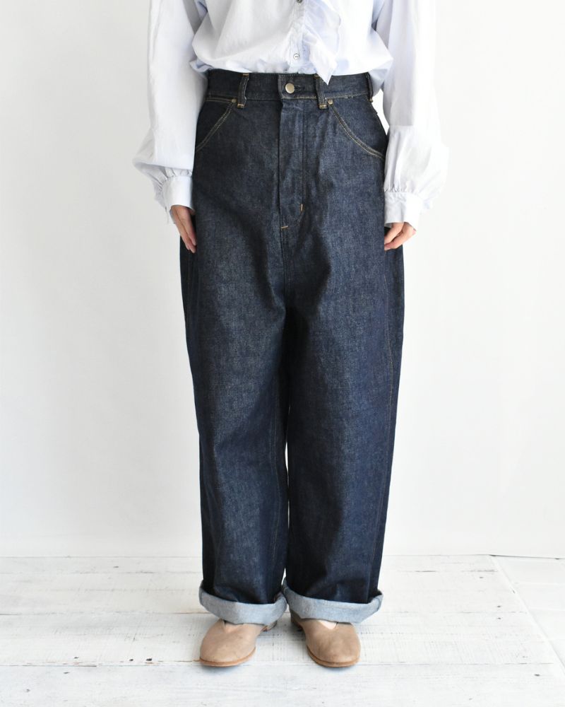 13ozムラ糸 バギーデニムパンツ OneWash