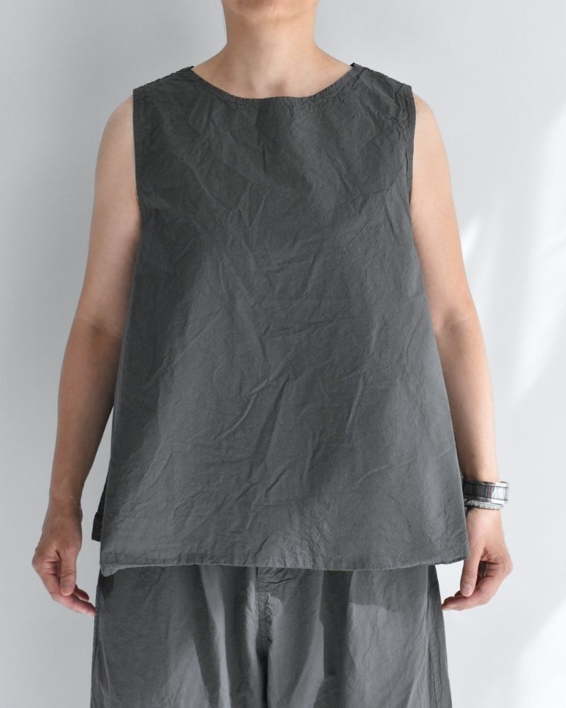シュリンクノースリーブトップス Gray