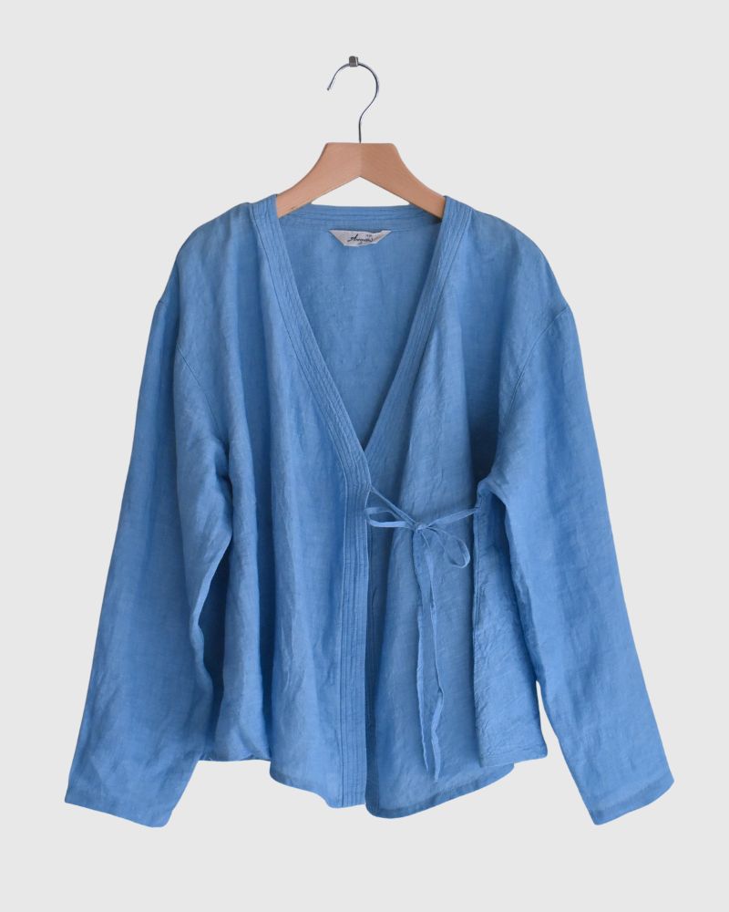 インディゴリネン カシュクールシャツ LightBlue